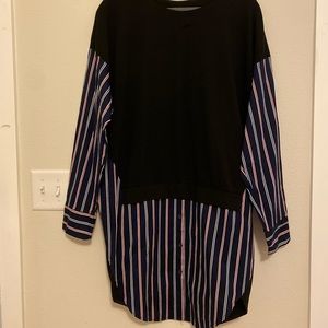 Fake Two-Piece Shirt Dress